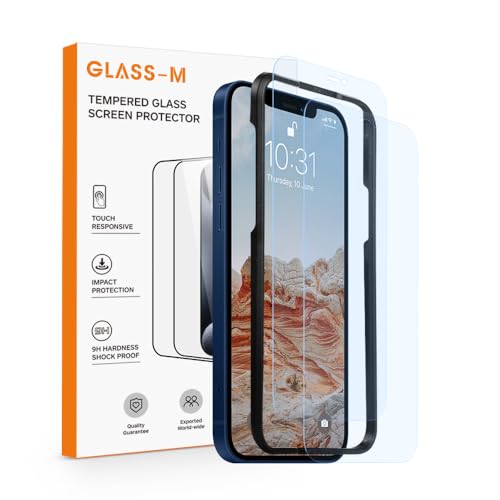 GLASS-M [2 Pack Anti-Blaulicht Displayschutzfolie für iPhone 12 Mini, Augenschutz Panzerglasfolie mit Einfache Installation Rahmen, Blaulichtblock Bildschirmabdeckung von GLASS-M