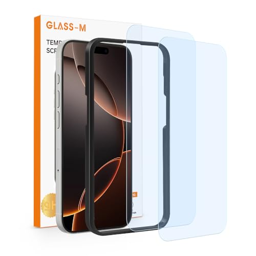 GLASS-M [2 Pack] Anti-Blaulicht Displayschutzfolie für iPhone 16 Pro Max, Blaulicht-Blockierung Keine Blase Panzerglasfolie, Anti-Fingerabdruck Augenschutz, Kratzfest mit Einfache Installation von GLASS-M