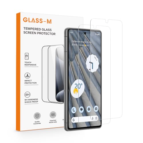 GLASS-M [2 Pack Displayschutzfolie für Google Pixel 7a, HD Klar Panzerglasfolie, Kompatibel mit Fingerabdruck-Entsperrung, Anti-Kratzer Bildschirmabdeckung GLASS-M [2 Pack Displayschutzfolie für Google Pixel 7a, HD Klar Panzerglasfolie, Kompatibel mit Fingerabdruck-Entsperrung, Anti-Kratzer Bildschirmabdeckung von GLASS-M