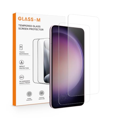 GLASS-M [2 Pack Panzerglas Schutzfolie für Samsung Galaxy S23+ 5G, Vollständige Abdeckung, Glasabdeckung, Kompatibel mit 3D Sonic Fingerabdrucksensor, Anti-Kratzer Displayschutzfolie von GLASS-M