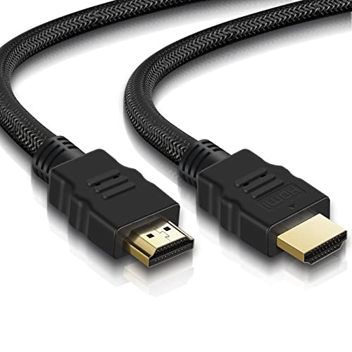 GLCON HDMI Kabel 3meter Geflecht Ultra HD HDMI 2.0 High Speed 18Gbps 4k@60Hz HDMI A auf HDMI A Lead mit Audio Rückkanal Kompatibel mit DVD/Blue-ray Player/Sky box/PS5/Switch/TV/Home Theater von GLCON