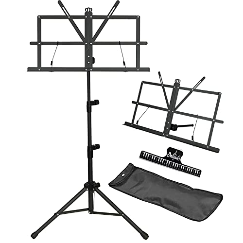 GLEAM Notenständer - 2 in 1 Zweifachnutzung Tischbuchständer Klappbarer Notenhalter mit Tragetasche GLEAM Notenständer - 2 in 1 Zweifachnutzung Tischbuchständer Klappbarer Notenhalter mit Tragetasche von GLEAM