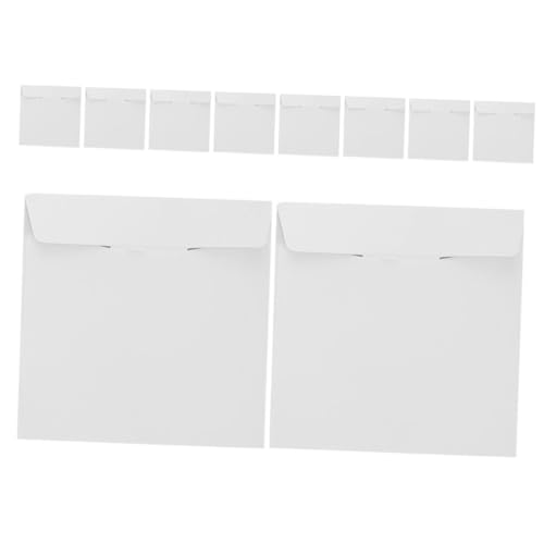 GLEAVI 10 Stück CD -Tasche briefumschläge Cover von Vinyl-Schallplatten DVD-Hüllen DVD-Aufbewahrungshüllen Umschläge zur Begrüßung CD-Mailer DVD-Mailer Papier Weiß von GLEAVI