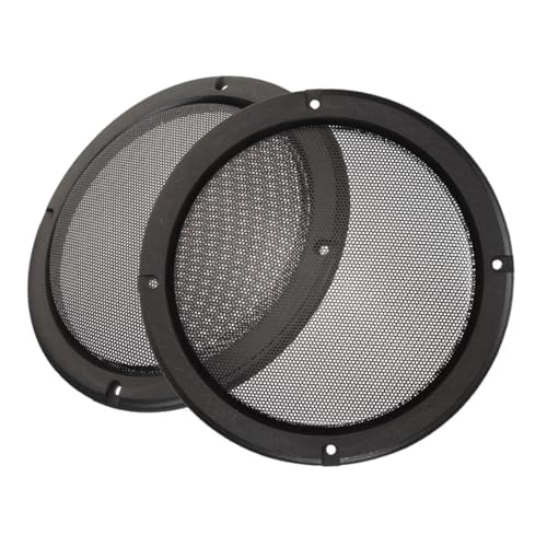 GLEAVI 2 Stücke Schallschutz Jimmy Subwoofer-Abdeckung Stoff Schwarz Audio- Lautsprecher Gitter Lautsprechergrill Abdeckung des Lautsprechergitters Sprecherabdeckung Schmiedeeisen Black von GLEAVI
