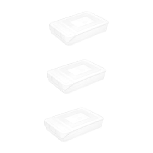 GLEAVI 3 Stk Eierhalter Für Die Küche Eierkartons Eierschalen Für Kühlschränke Eierhalter Mit Deckel Serviertablett Mit Deckel Kühlschrank Eierhalter Ei-kiste Multifunktion Weiß von GLEAVI