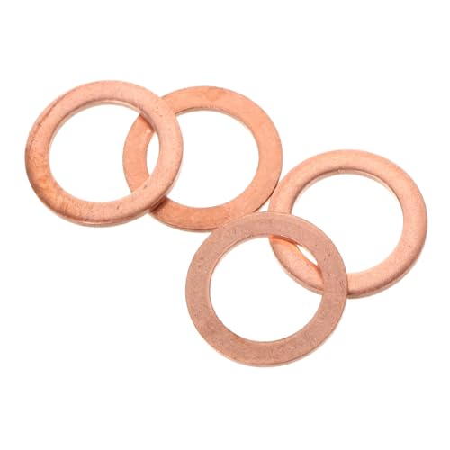 GLEAVI 4 Stücke Ölrohr-Dichtungsdichtung Ölablassschraube der Dichtung zerdrücken Metric Crush Waschmaschine Kit Stecker Autoflachdichtung aus zerkleinertem Kupfer Light Brown von GLEAVI