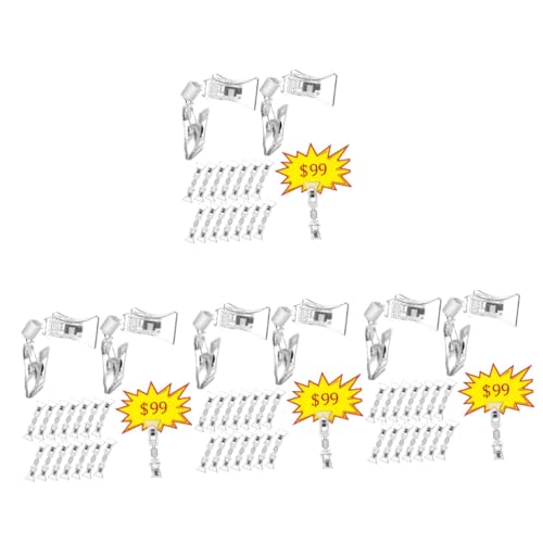 GLEAVI 80 STK Clip Warenschildhalter Merchandising-Schilder für den Einzelhandel Preissschild Halter Etikettenhalter Zeichen Steht Verkaufsschilder für Einzelhandelsgeschäfte -Material von GLEAVI