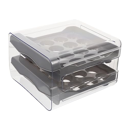GLEAVI Aufbewahrungsbox für Eier durchsichtige Kunststoffbehälter Eierschublade Schubladen aus Kunststoff praktischer Eierorganisator Multifunktions-Eier-Organizer Doppelschicht Zubehör GLEAVI Aufbewahrungsbox für Eier durchsichtige Kunststoffbehälter Eierschublade Schubladen aus Kunststoff praktischer Eierorganisator Multifunktions-Eier-Organizer Doppelschicht Zubehör von GLEAVI