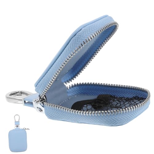 GLEAVI Kopfhörer Fall kopfhörer etui Brieftaschenschlüsselkette Etui für Ohrstöpsel mit Clip süße Geldbörse Kopfhörer-Keychian Autoschlüsseletui aus Leder Kunstleder Sky-Blue GLEAVI Kopfhörer Fall kopfhörer etui Brieftaschenschlüsselkette Etui für Ohrstöpsel mit Clip süße Geldbörse Kopfhörer-Keychian Autoschlüsseletui aus Leder Kunstleder Sky-Blue von GLEAVI
