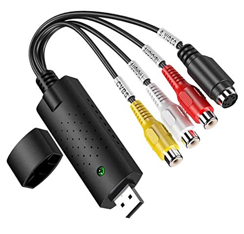 GLER USB 2.0 Video Audio Konverter, VHS zu Digitalisieren Video Adapter, Support NTSC, PAL, SECAM, USB 2.0 Converter VHS Capture für Windows 2000, XP/Vista/VHS/VCR/DVD von GLER