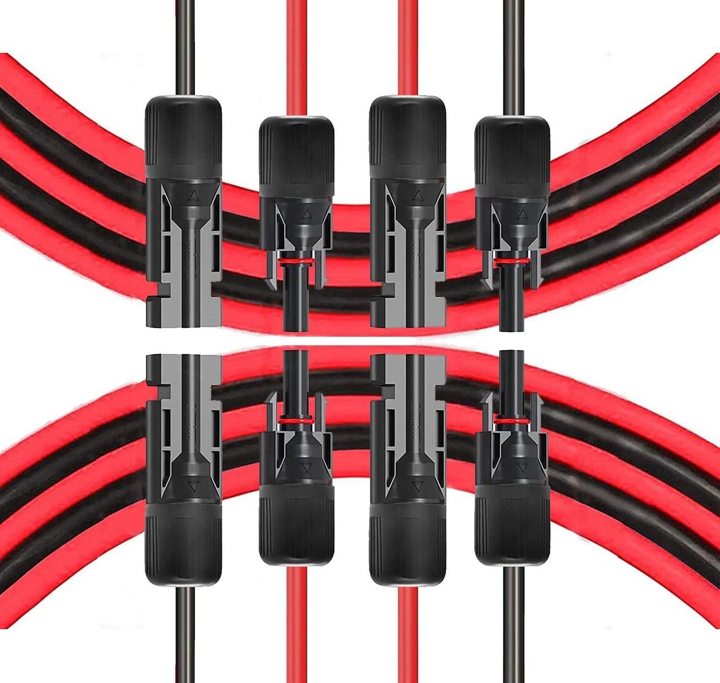 GLIESE 2Stück Satz 6mm² Rot + Schwarz Solarkabel, (200 cm) von GLIESE