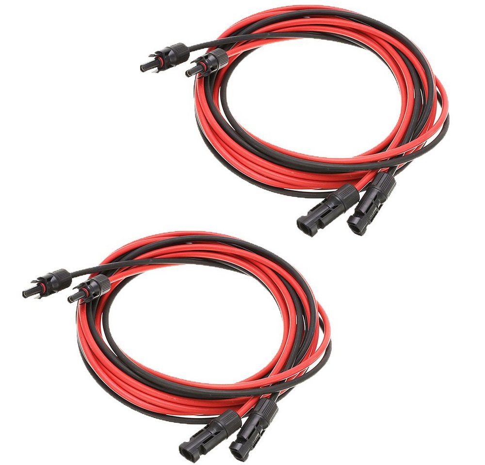 GLIESE 6mm² Rot+Schwarz Solarkabel, wasserdicht, 1000V DC, 2-teiliger Satz Solarkabel, (200 cm) von GLIESE