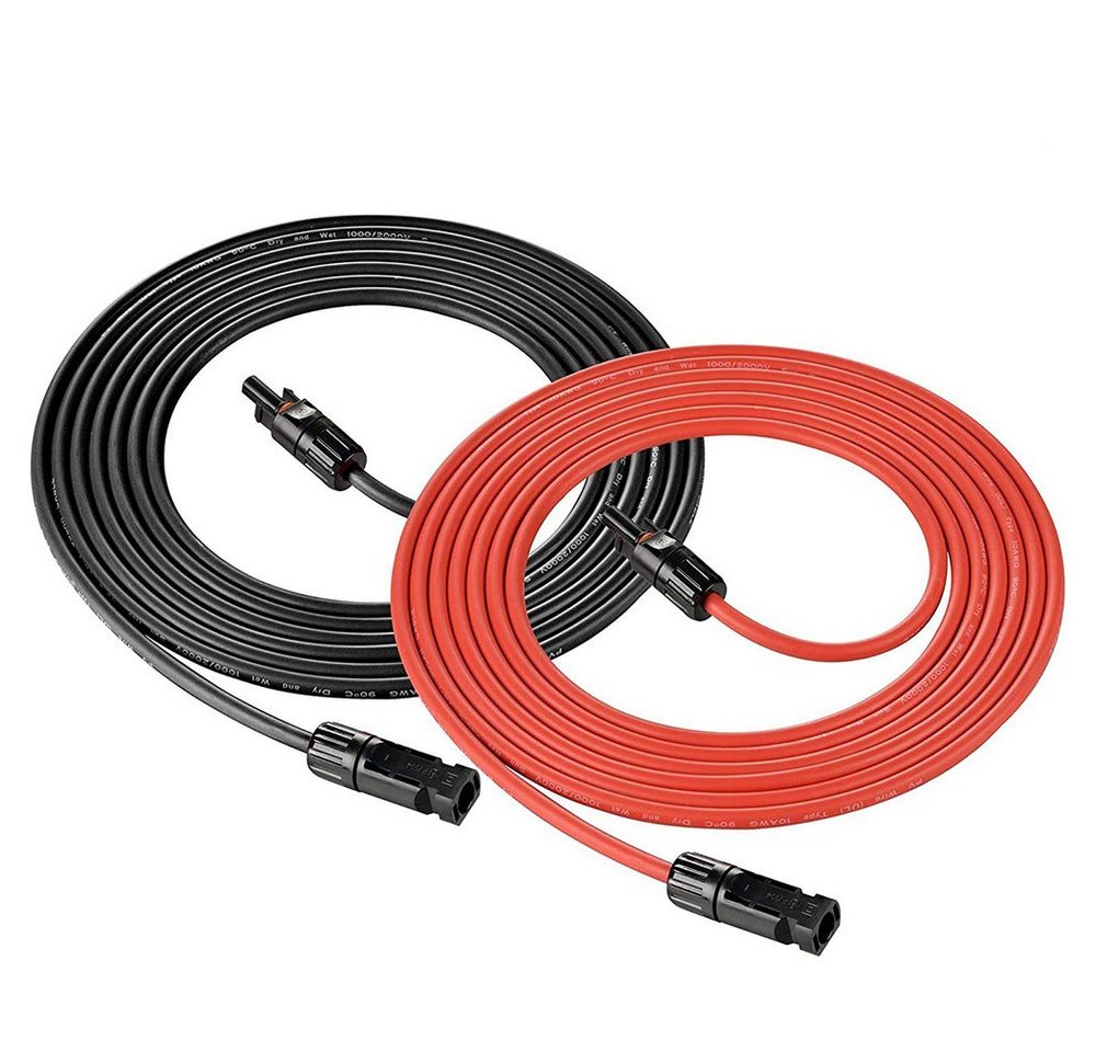 GLIESE 6mm² Rot+Schwarz Solarkabel, wasserdicht, 1000V DC,Haltbarkeit Solarkabel, (200 cm) von GLIESE