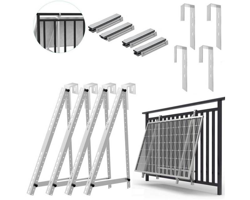 GLIESE Solarmodul-Halterung 114cm Solarpanel Halterung mit haken, (bis 45 Zoll, Set, Geeignet für Eckiges Geländer) von GLIESE