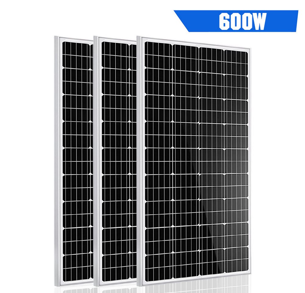GLIESE Solarmodul-Halterung 12V Solaemodul 600W Monokristallin Solarpanel für Wohnmobil Off-Grid, (3-tlg) von GLIESE