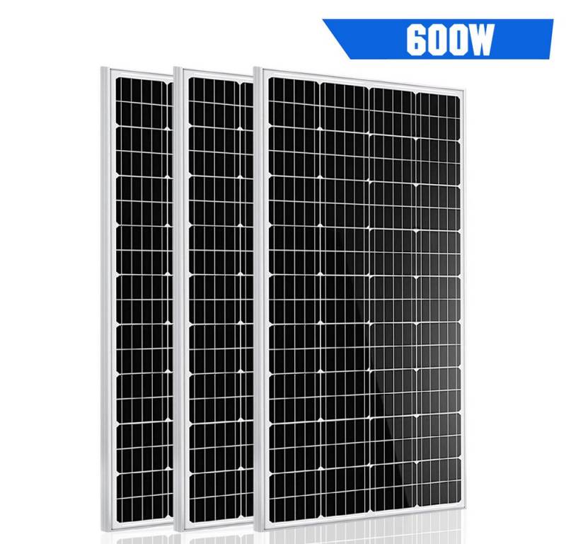 GLIESE Solarmodul-Halterung 12V Solaemodul 600W Monokristallin Solarpanel für Wohnmobil Off-Grid, (3-tlg) von GLIESE