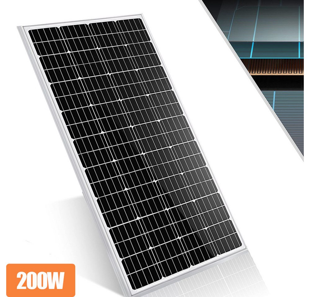 GLIESE Solarmodul-Halterung 200W 12V Solarpanel Mono Solarmodul Balkonkraftwerk Wohnmobil Off-Grid, (1-tlg) von GLIESE