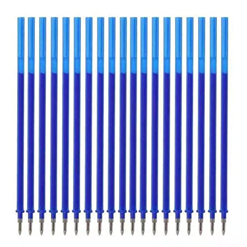 20 Stück radierbare Stift-Nachfüll-Gelschreiber, 0,5 mm, blau, schwarze Tinte, Nachfüllwerkzeug, Stiftegriff, Schreibstange, Büro, Schule von GLIMDA