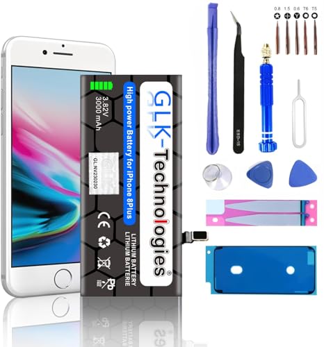 GLK-Technologies® Ersatzakku iPhone 8 Plus kompatibel mit APN A1864 A1897 A1898 | Battery 3000 mAh Akku | inkl. Werkzeug Set Kit Reparaturset NEU von GLK-Technologies