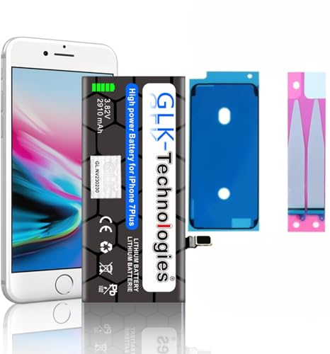 GLK-Technologies® Ersatzakku kompatibel mit iPhone 7 Plus APN A1661 A1784 A1785 Battery | 2900 mAh Akku | inkl. 2X Klebebandsätze (iPhone 7 Plus ohne Werkzeug) von GLK-Technologies