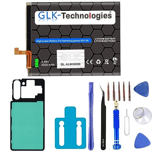GLK-Technologies® High Power Ersatzakku kompatibel mit Samsung Galaxy S21 5G SM-G991B EB-BG991ABY Battery accu 4200mAh Akku inkl. Profi Werkzeug Set Kit NUE von GLK-Technologies