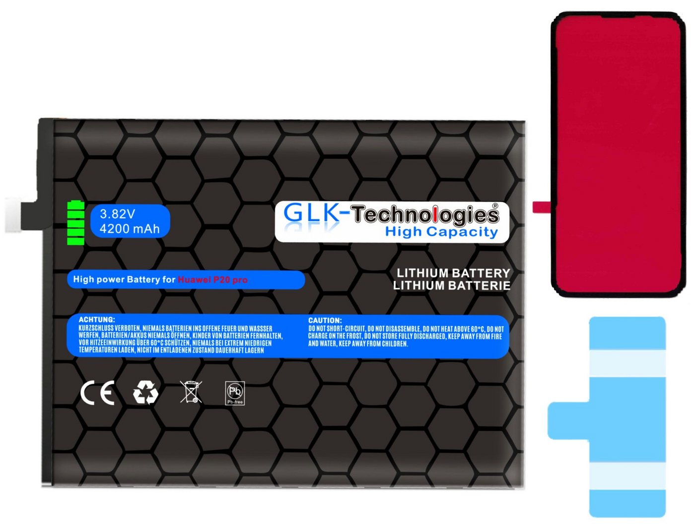 GLK-Technologies High Power Ersatz Akku für Huawei Mate 10 PRO Mate 10 P20 PRO inkl. 2X Klebebandsätze Smartphone-Akku 4200 mAh (3,8 V) von GLK-Technologies