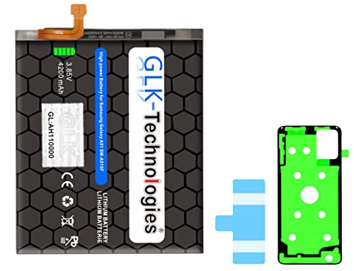 High-Capacity Ersatz-Akku kompatibel mit Samsung Galaxy A51 (A515F) BA515ABY | GLK-Technologies Battery | accu | 4200mAh Akku | inkl. 2 Klebebandsätze von GLK-Technologies