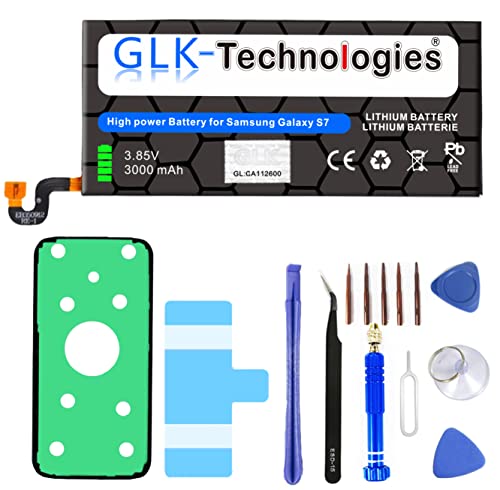 High-Capacity Ersatzakku kompatibel mit Samsung Galaxy S7 SM-G930F | Original GLK-Technologies Battery | accu | 3000 mAh Akku | ersetzt BG-EB930ABE inkl. Werkzeug Set Kit von GLK-Technologies