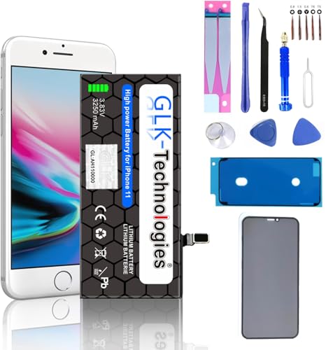 High Capacityr Ersatzakku kompatibel mit Apple iPhone 11 | GLK-Technologies Battery | accu | 3250mAh Akku | inkl. Profi Werkzeug Set Kit von GLK-Technologies