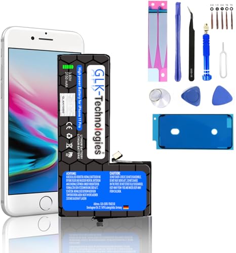 High Capacityr Ersatzakku kompatibel mit Apple iPhone 11 Pro | GLK-Technologies Battery | accu | 3150mAh Akku | inkl. Profi Werkzeug Set Kit NUE von GLK-Technologies