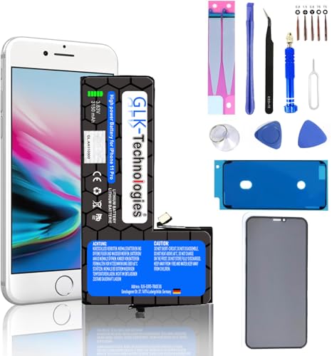 High Capacityr Ersatzakku kompatibel mit Apple iPhone 11 Pro | GLK-Technologies Battery | accu | 3150mAh Akku | inkl. Profi Werkzeug Set Kit NUE von GLK-Technologies