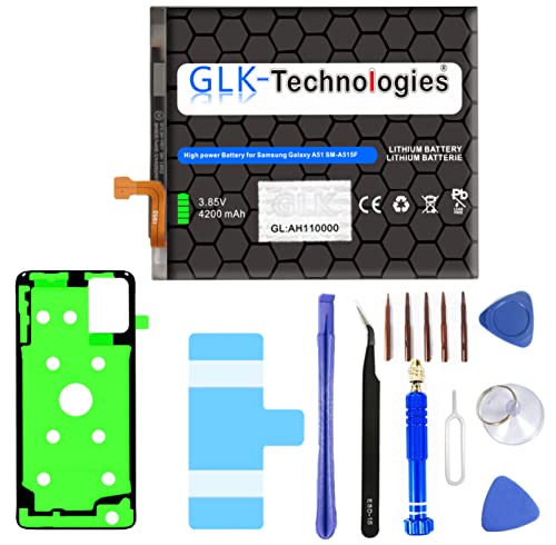 High Power Akku kompatibel mit Samsung Galaxy A51 (A515F) BA515ABY | GLK-Technologies Battery | accu | 4200mAh | inkl. Werkzeug Set Kit von GLK-Technologies