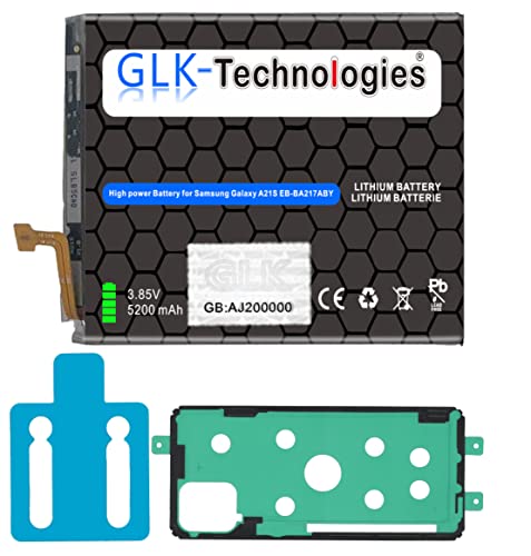 High Power Ersatzakku kompatibel mit Samsung Galaxy A21s (A217F) EB-BA217ABY GLK-Technologies Battery accu 5200mAh Akku inkl. 2X Klebebandsätze NUE von GLK-Technologies