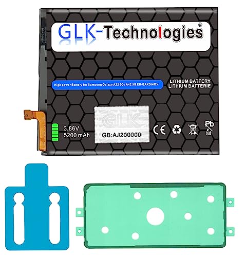 High Power Ersatzakku kompatibel mit Samsung Galaxy A72 (A725F) EB-BA426ABY GLK-Technologies Battery accu 5200mAh Akku inkl. 2X Klebebandsätze NUE von GLK-Technologies