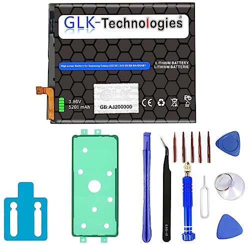 High Power Ersatzakku kompatibel mit Samsung Galaxy Galaxy A72 (A725F) EB-BA426ABY GLK-Technologies Battery accu 5200mAh Akku inkl. Profi Werkzeug Set Kit NUE von GLK-Technologies