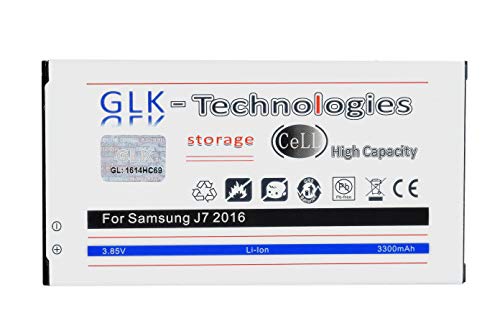 High Power Ersatzakku kompatibel mit Samsung Galaxy J7 (SM-J710F) (2016) | Original GLK-Technologies Battery | EB-BJ710CBE Accu | 3300 mAh | NEU von GLK-Technologies