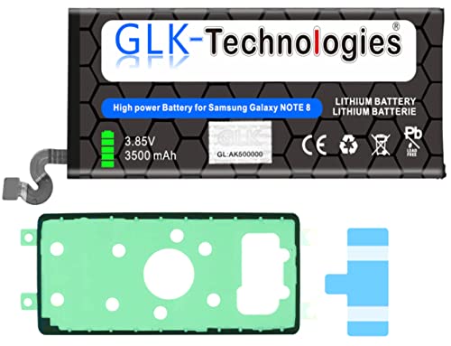 High Power Ersatzakku kompatibel mit Samsung Galaxy Note 8 SM-N950F EB-BN950ABE | GLK-Technologies Battery | accu | 3500 mAh Akku | inkl. 2X Klebebandsätze NUE von GLK-Technologies