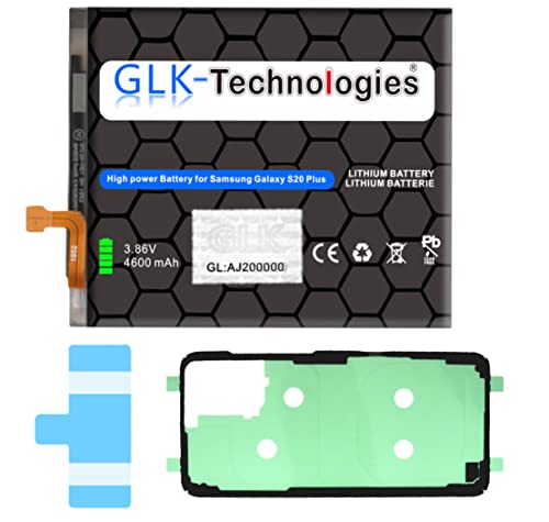 High Power Ersatzakku kompatibel mit Samsung Galaxy S20+ Plus 4G/5G | GLK-Technologies Battery | accu | 4600 mAh Akku | inkl. 2X Klebebandsätze NUE von GLK-Technologies