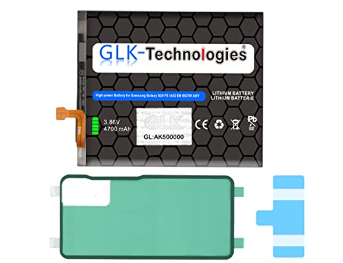 High Power Ersatzakku kompatibel mit Samsung Galaxy S20 FE (G780F) Galaxy S20 FE 5G (G781B) | GLK-Technologies Battery | accu | 4700mAh Akku | inkl. 2X Klebebandsätze von GLK-Technologies