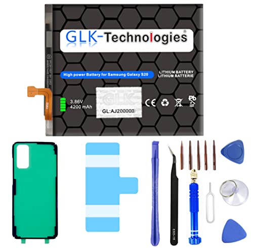 High Power Ersatzakku kompatibel mit Samsung Galaxy S20 SM-G980F/DS SM-G981B/DS | GLK-Technologies Battery | accu | 4200mAh Akku | inkl. Profi Werkzeug Set Kit (S20 mit Werkzeug) von GLK-Technologies