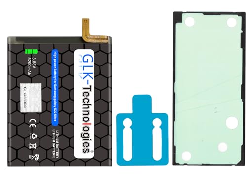 High Power Ersatzakku kompatibel mit Samsung Galaxy S22 Ultra (S908B) | GLK-Technologies® Battery | accu | 5200 mAh Akku | inkl. 2X Klebebandsätze von GLK-Technologies