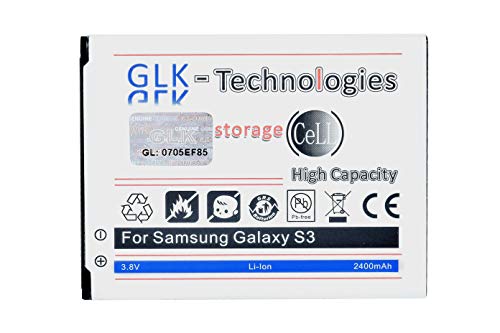 High Power Ersatzakku kompatibel mit Samsung Galaxy S3 i9300 LTE i9305 | Original GLK-Technologies Battery | accu | 2400 mAh Akku | NEU von GLK-Technologies