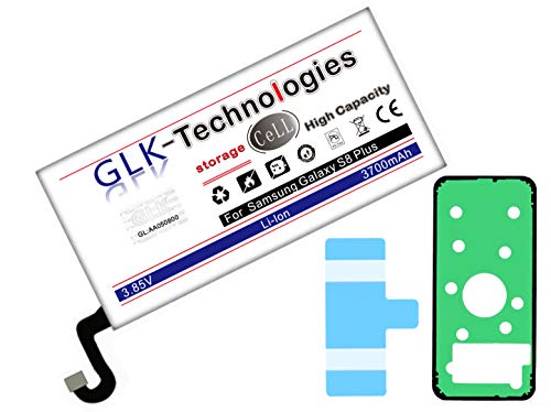 High Power Ersatzakku kompatibel mit Samsung Galaxy S8+ S8 Plus SM-G955F EB-BG955ABE Akku | Original GLK-Technologies Battery | accu | 3700 mAh Akku | inkl. 2X Klebebandsätze von GLK-Technologies