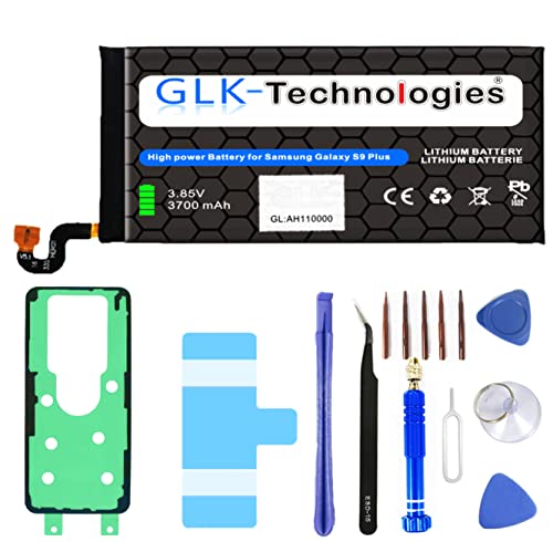 High Power Ersatzakku kompatibel mit Samsung Galaxy S9 + Plus SM-G965F EB-BG965ABA | Original GLK-Technologies Battery | accu | 3700 mAh Akku | inkl. Profi Werkzeug Set Kit von GLK-Technologies