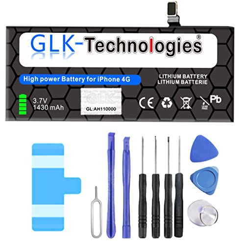 High Power Ersatzakku kompatibel mit iPhone 4 | Original GLK-Technologies Battery /1430 mAh Akku | inkl. Werkzeug Set Kit Reparaturset NEU von GLK-Technologies