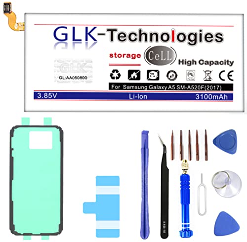 Original GLK-Technologies® High Power | Akku passend kompatibel mit Samsung Galaxy A5 2017 SM-A520F EB-BA500ABE | 3100 mAh // Reparaturset Werkzeug Set NEU von GLK-Technologies