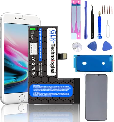 Verbesserte Ersatzakku kompatibel mit iPhone X 10 | Original GLK-Technologies Battery | accu | 2930 mAh Akku | inkl. Profi Werkzeug Tool Kit Reparatur-Set | 2 Jahre Garantie | von GLK-Technologies