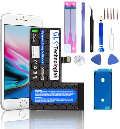 Verbesserte Ersatzakku kompatibel mit iPhone X 10 | Original GLK-Technologies Battery | accu | 2930 mAh Akku | inkl. Profi Werkzeug Tool Kit Reparatur-Set | 2 Jahre Garantie von GLK-Technologies