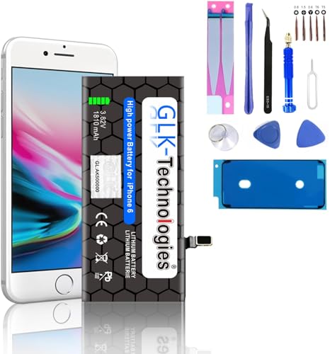 Verbesserter Ersatzakku kompatibel mit iPhone 6 A1549, A1586, A1589 | Original GLK-Technologies Battery | accu | 1810 mAh | inkl.Werkzeug Set Kit Reparaturset NEU von GLK-Technologies