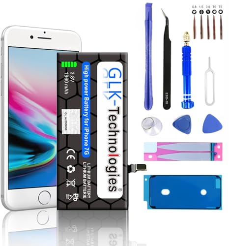 Verbesserter Ersatzakku kompatibel mit iPhone 7 APN A1660 A1778 A1779 | Original GLK-Technologies Battery | 1960 mAh Akku | inkl.Profi Werkzeug Reparaturset Kit NEU Verbesserter Ersatzakku kompatibel mit iPhone 7 APN A1660 A1778 A1779 | Original GLK-Technologies Battery | 1960 mAh Akku | inkl.Profi Werkzeug Reparaturset Kit NEU von GLK-Technologies
